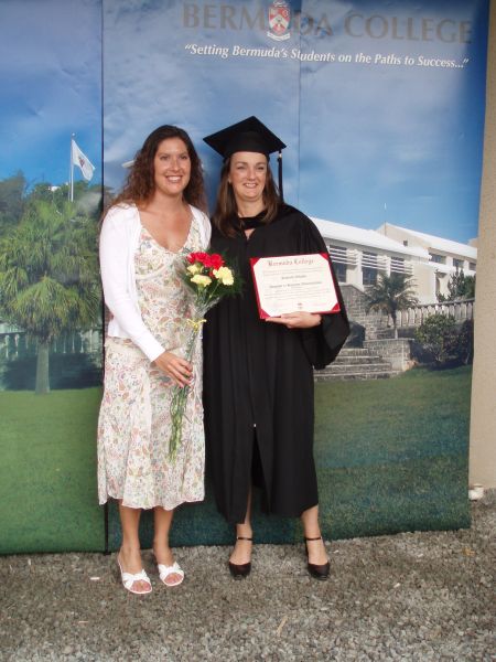 Met medestudent Sharon